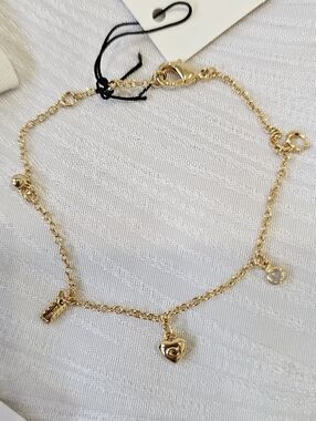 COACH Gold Heart Charm Bracelet
